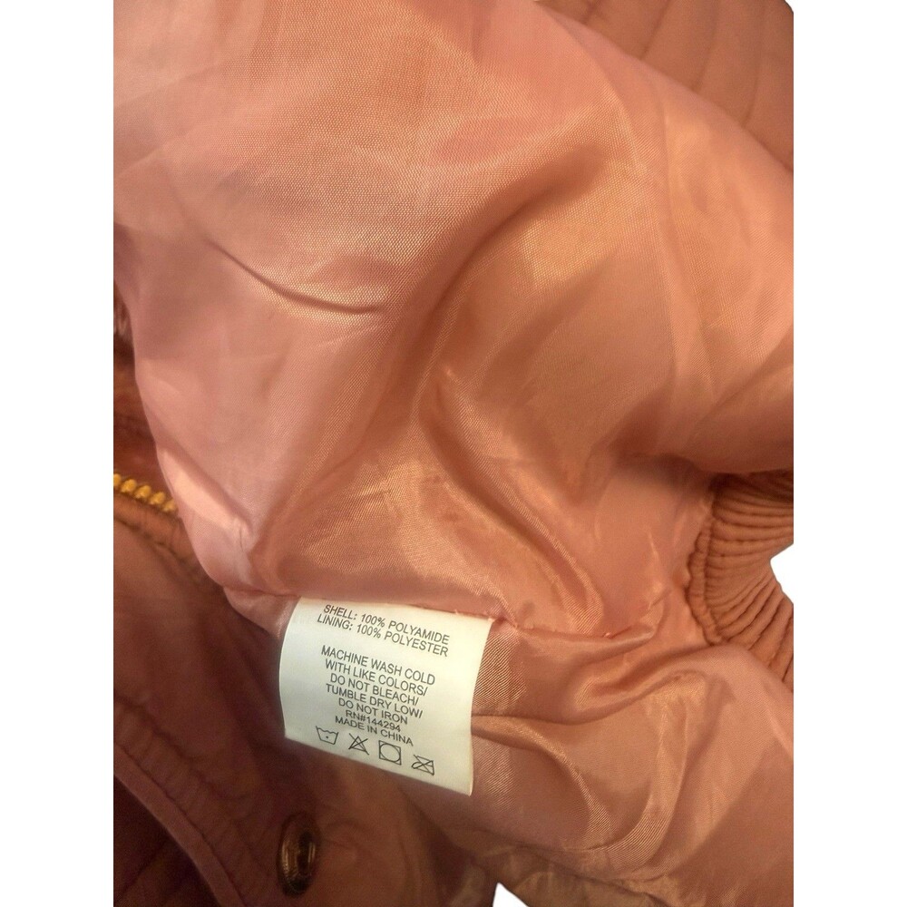 HanTon Women’s 2XL Dusty Rose Pink Quilted Puffer Parka Faux Fur Hood Coat - Picture 9 of 11